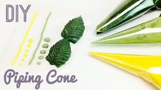 DIY piping cone - for buttercream, royal icing, chocolate, henna - piping bag tutorial