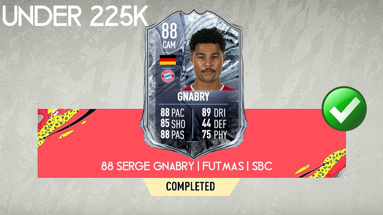 FIFA 21| 88 - SERGE GNABRY - FUTMAS|SBC SOLUTION! |THE CHEAPEST WAY - NO LOYALTY| UNDER 225k