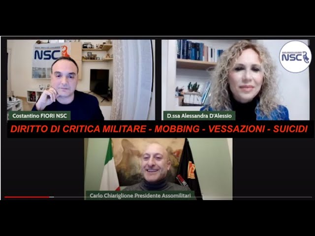 DIRITTO DI CRITICA MILITARE: mobbing, vessazioni, suicidi: testimonianza del Mar. Carlo Chiariglione