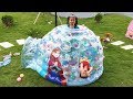 Van and Nam Pretend Play with Magic Frozen Elsa Igloo Story for Kids, BaBiBum