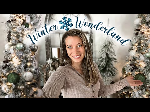 Christmas Foyer Decorate with Me: A Whimsical Winter Wonderland! Snowy Woodland Decorations