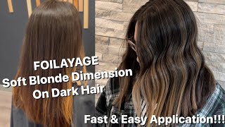 FOILAYAGE | Soft Blonde Dimension On Dark Hair | FAST & EASY Application screenshot 2
