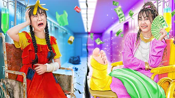 Fake Rich Girl Vs Real Rich Girl In The Hospital -  Funny Stories About Baby Doll Family