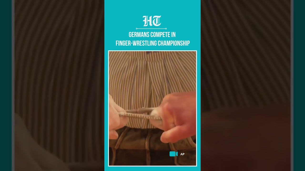 Germans compete in finger-wrestling championship in German town of Pang 