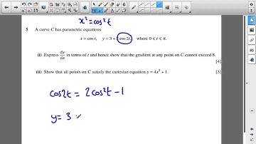 C4 June 2007 q5ii - A2 Maths - Parametric Equations