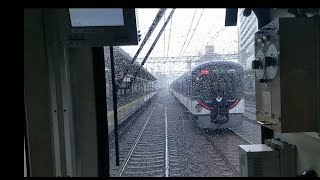 豪雨の中 京阪3,000系 特急に抜かされる5,000系 区間急行☆ｂｙごまお(´ω｀)