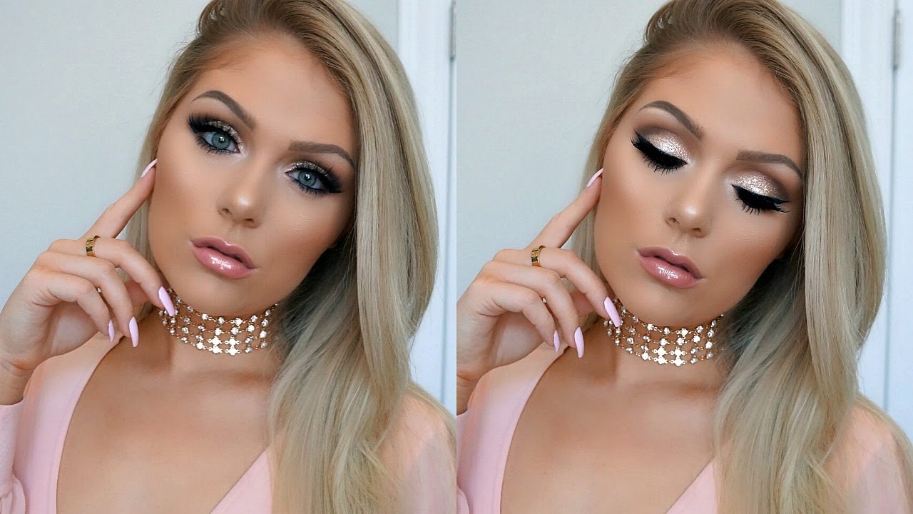 PROM MAKEUP TUTORIAL 2017 GLITTER SMOKEY EYE YouTube