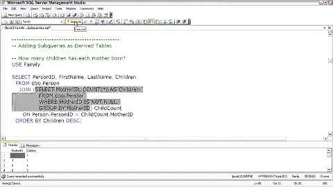 3  Adding Subqueries as Derived Table