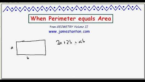 When does Perimeyter equal Area? (TANTON Mathematics)