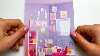 ASMR DIY a pink girl's room with scene stickers Use stickers to diy &amp; relax Playtime miniature scene
