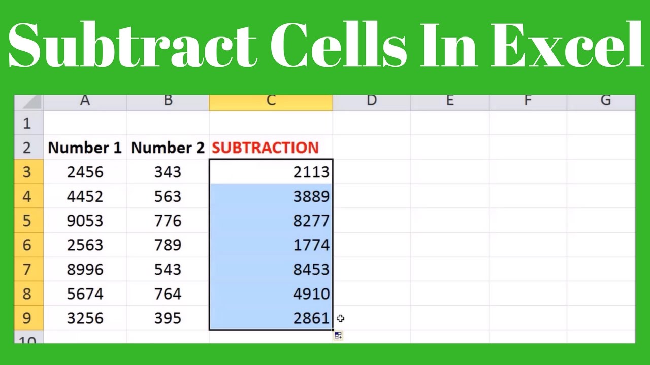 how-to-subtract-cells-in-microsoft-excel-2017-youtube