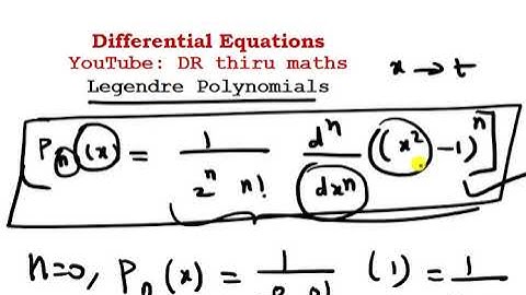 Differential Equations/Legendre Polynomials/The Legendre polynomial of degree n is defined by?