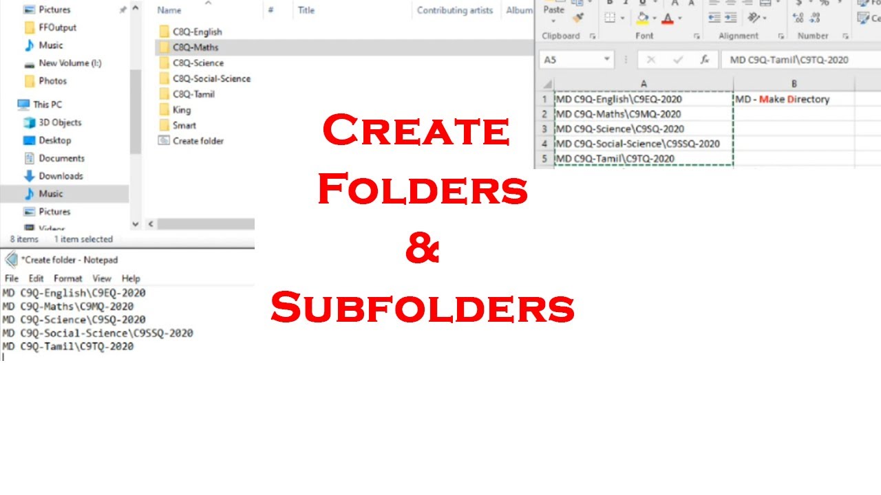 Create a folder or a subfolder in Documents