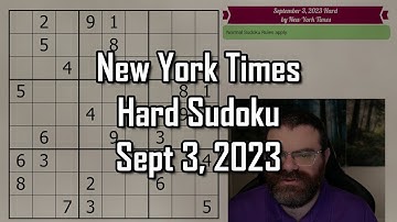 This one Sudoku teaches many techniques! | NYT Hard Sudoku Walkthrough | Sept 3, 2023