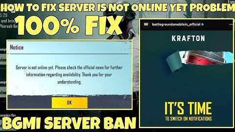 How To Fix BGMI Server Is Not Online Yet Problem 😱 BGMI Server Ban Official Announcement