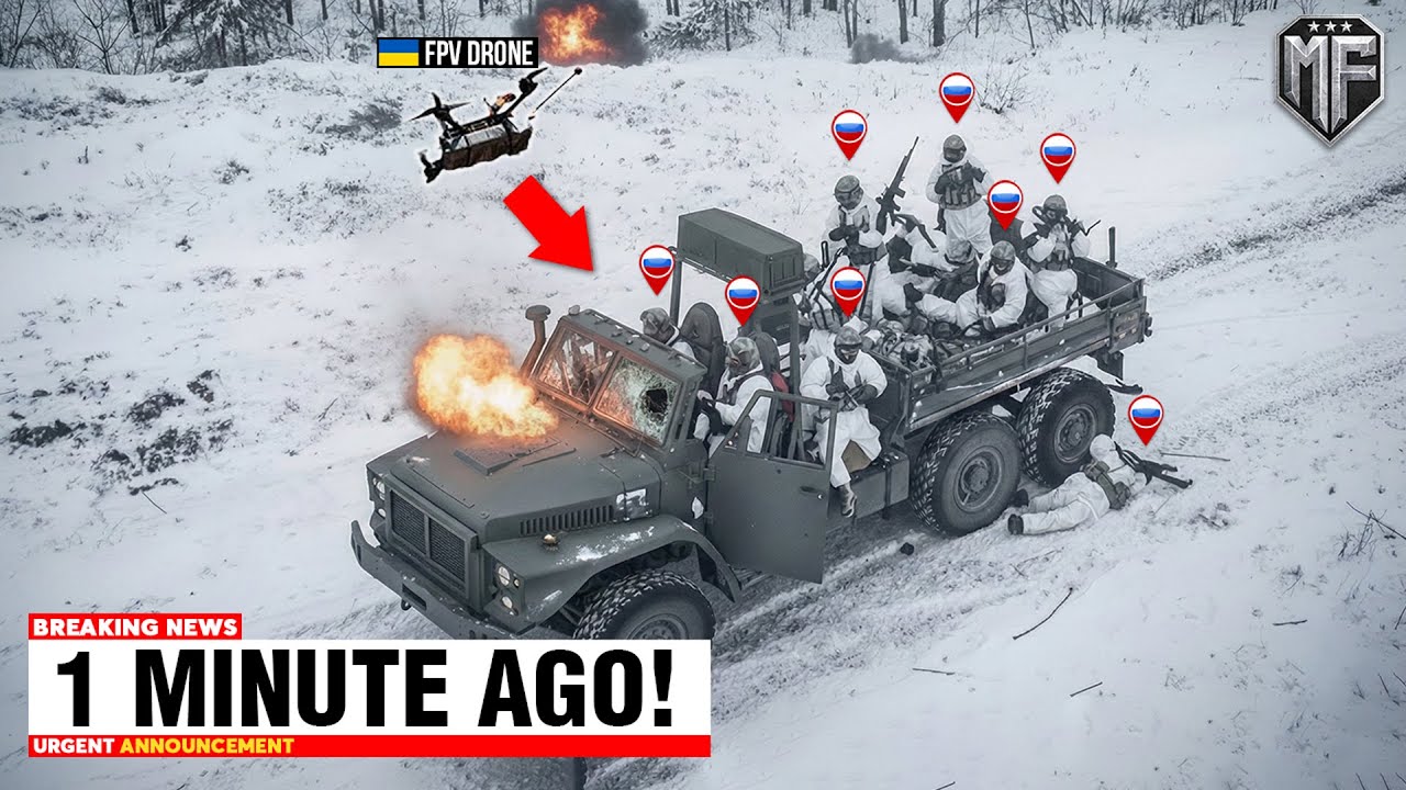 Ukrainian FPV Drone Surprises Truck Full of Russian Troops - Then THIS Happened...
