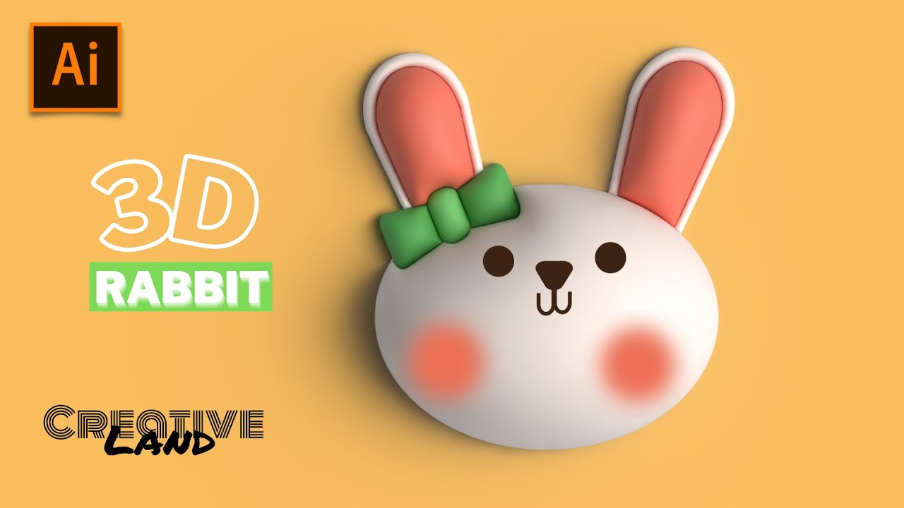 How to make 3D Rabbit In Adobe Illustrator | Adobe illustrator tutorial ...