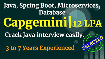 Capgemini Java Interview | 3 to 7 Years | Java | Spring Boot | Microservices | Database
