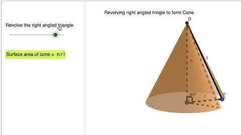 Cone formed by revolving right angled triangle