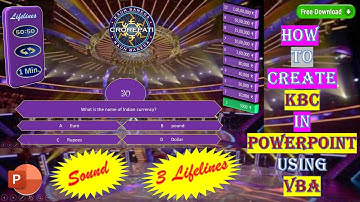 How to create KBC quiz having 3 lifelines  in PowerPoint using VBA | Free template | #kbc