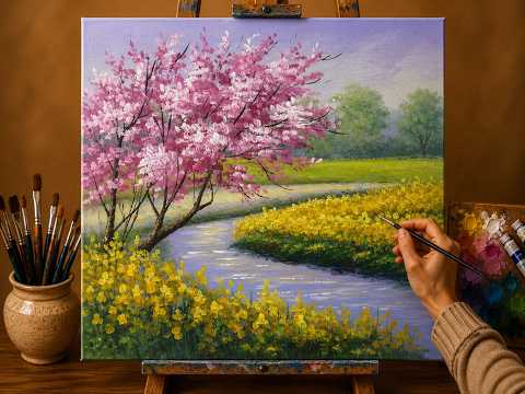 Can you paint a bouquet in 31 minutes? - Step-by-Step Acrylic Tutorial for Beginners