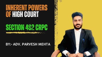 FIR | Quashing | Stop | Section 482 CrPC | Inherent Power of High court |  Parvesh Mehta #highcourt
