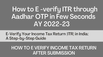 How to E verify ITR through Aadhar OTP | How to E Verify Income Tax Return in New Portal