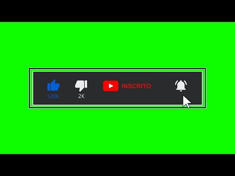 Green Screen Inscreva-se [Botão com opções de Like, Inscrito, Sininho]  Chroma Key, Fundo Verde 