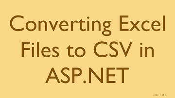 Converting Excel Files to CSV in ASP.NET