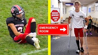 INJURED PLAYING FOOTBALL and had to go to the HOSPITAL E.R.!