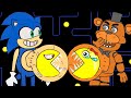 SONIC vs Pacman and Ms.Pacman vs Freddy's| Pacman Stop Motion Game