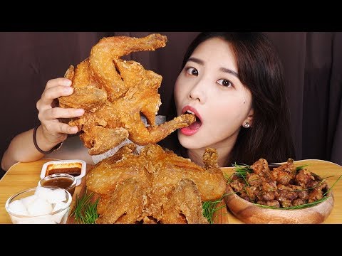 ASMR 옛날 통닭 먹방 리얼사운드 [꿀꿀선아]치킨,suna asmr,音フェチ,MUKBANG