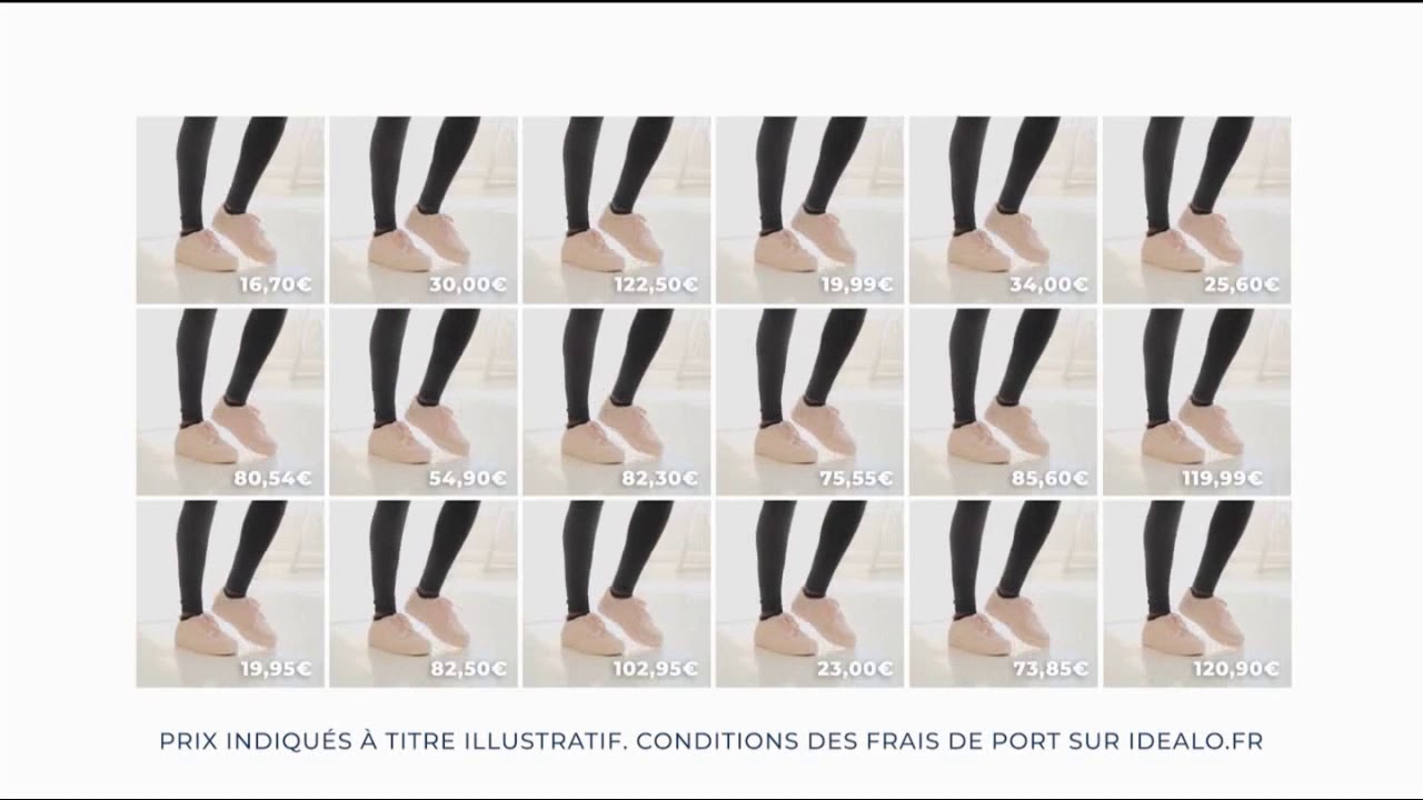 Idealo "comparez vite et bien" "ex: baskets" Pub 10s