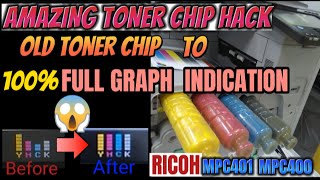 HOW TO RESET TONER CHIP TO BE FULLY 100% GRAPH | RICOH MPC401, MPC400, MPC300
