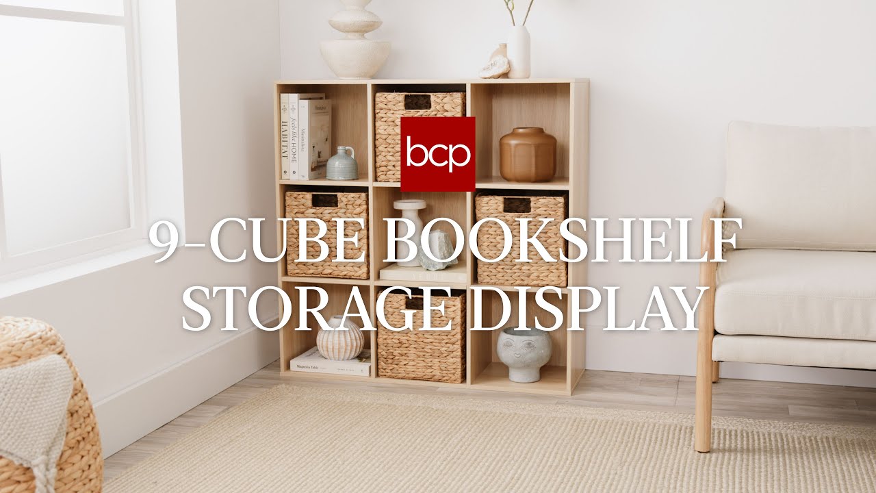 Best Choice Products 9-Cube Bookshelf, Display Storage Compartment  Organizer w/ 3 Removable Back Panels - Light Oak