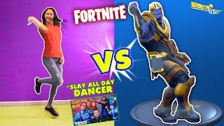 FORTNITE DANCE CHALLENGE w/ THANOS vs J-SKY, Dancer from FUNnel Vision Slay All Day Music Video