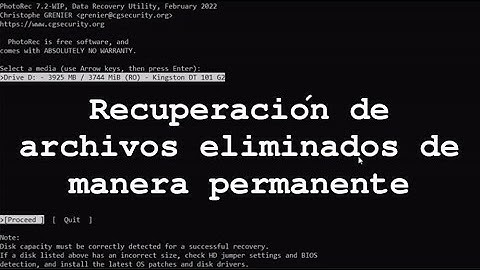 Recuperación de archivos eliminados | Testdisk/Photorec