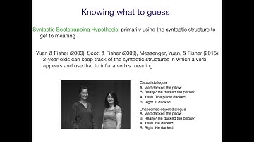 AcqOfLang1: Syntactic Bootstrapping Hypothesis
