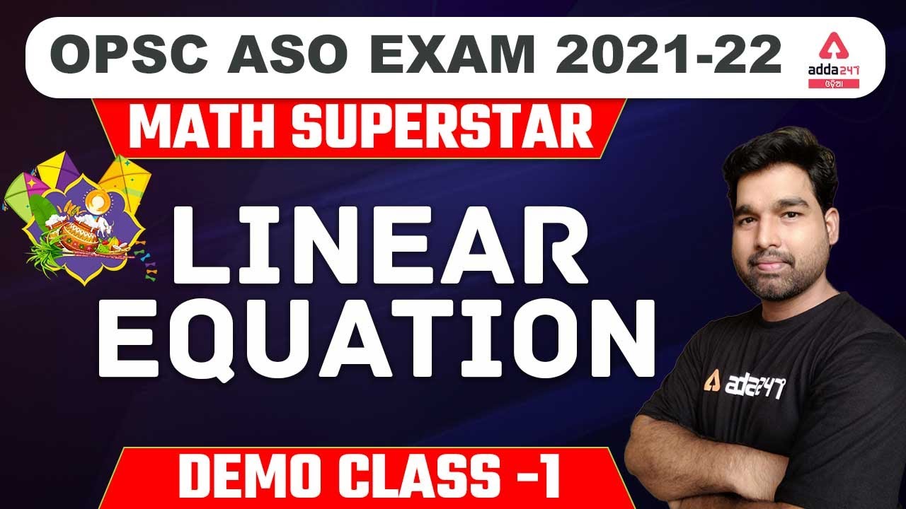 Opsc Math OPSC ASO | Math Demo Class 1 | Linear Equations - YouTube