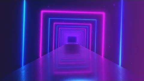 Flying Through Glowing Rotating Neon Squares Creating a Tunnel | Motion Graphics - Videohive