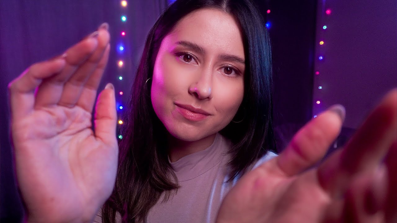 ASMR Hand movements & Positive Affirmations for sleep 🌧 with rain sounds