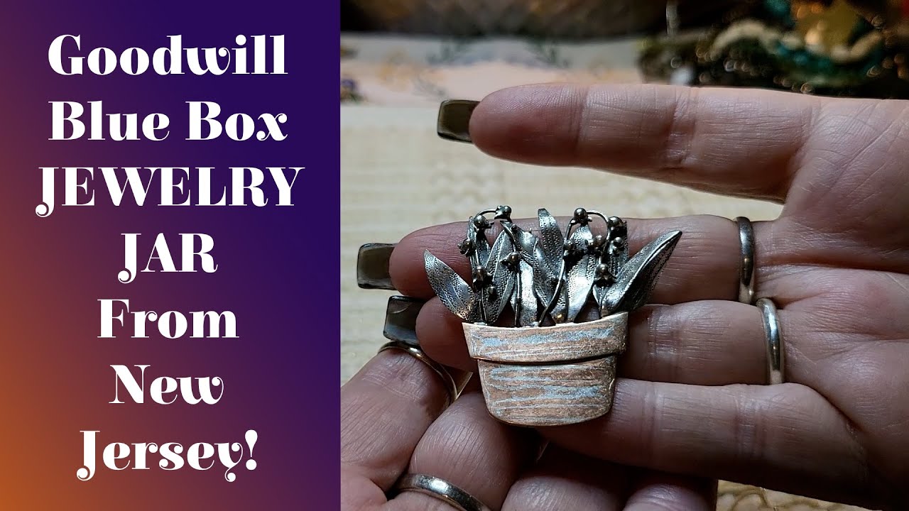 Goodwill blue box jewelry jar from new jersey youtube
