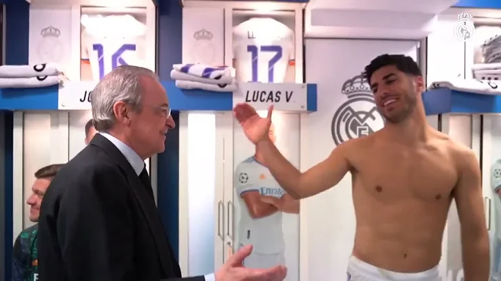 Florentino Prez in Real Madrid dressing room after they beat Man city  3-1 to qualify for the final