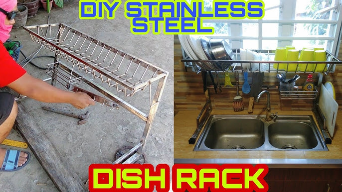 DIY Over-the-Sink Pine Shelf & Self-Draining Dish Rack 