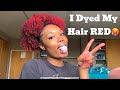 DIY: BLEACHING/DYING NATURAL HAIR RED🍓❤️🔥