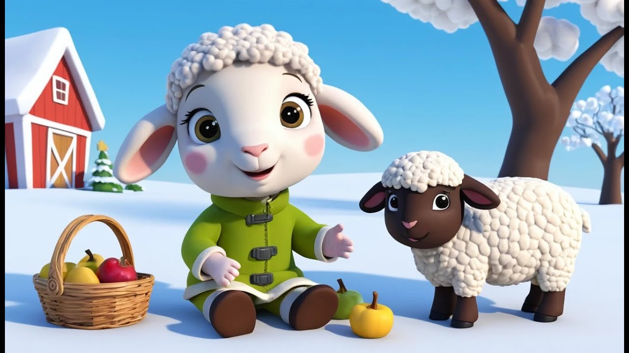 Mary’s Lamb on Winter Picnic 🐑❄️ | 3D Animated Nursery Rhyme for Kids | Toddler Learning Video