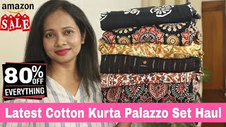 Latest Amazon Cotton Kurta Palazzo Sets Haul | Office/Work Wear Haul | Ranjana R