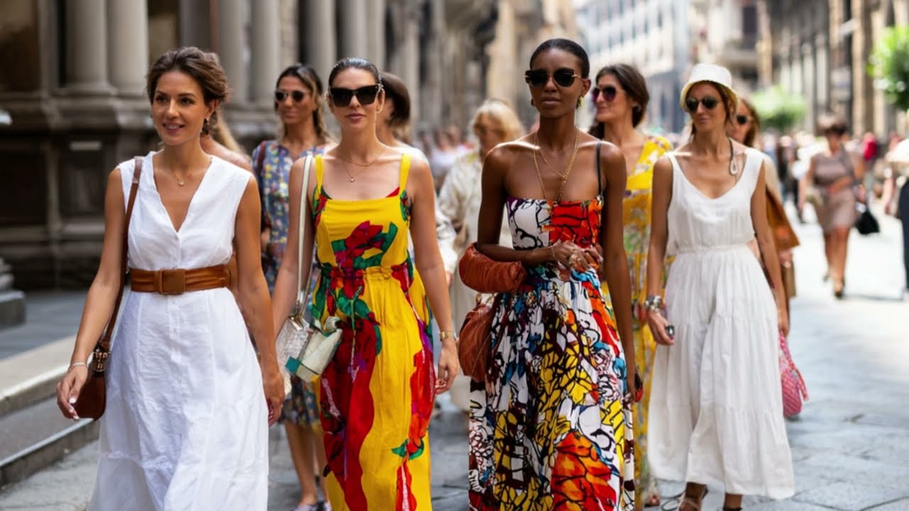 Italian Summer Dresses August 2025 |What Milan's Best-Dressed Women Wear in 33°C Luxury Street Style