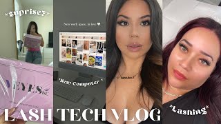DAYS IN LIFE OF A LASH TECH | SURPRISE? + FAILED DESK SET UP + LASHING