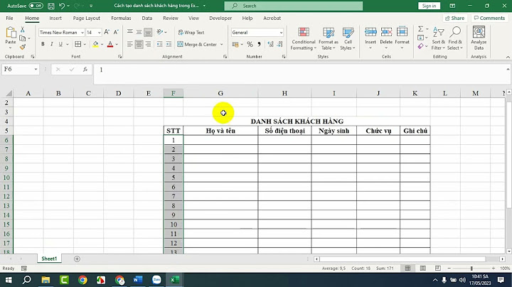 Hướng dẫn lập danh sách trong excel